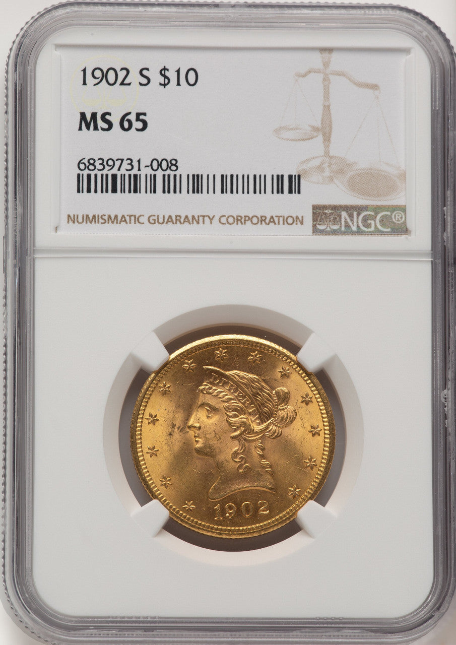 1902-S $10 Liberty Eagle NGC MS65