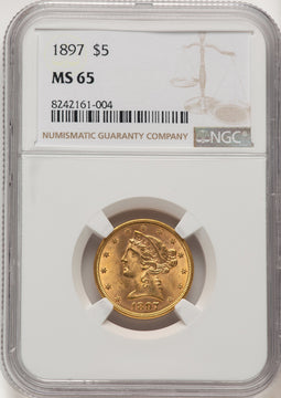 1897 $5 Liberty Half Eagle NGC MS65