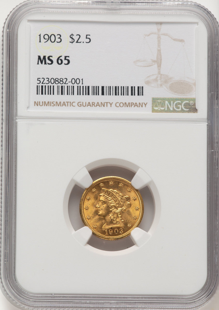 1903 $2.50 Liberty Quarter Eagle NGC MS65 (767402024)