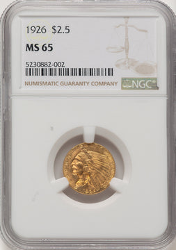 1926 $2.50 Indian Quarter Eagle NGC MS65 (771306003)