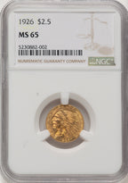 1926 $2.50 Indian Quarter Eagle NGC MS65 (771306003)