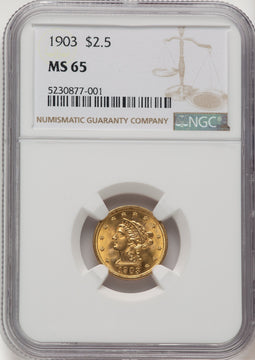 1903 $2.50 Liberty Quarter Eagle NGC MS65 (770302008)