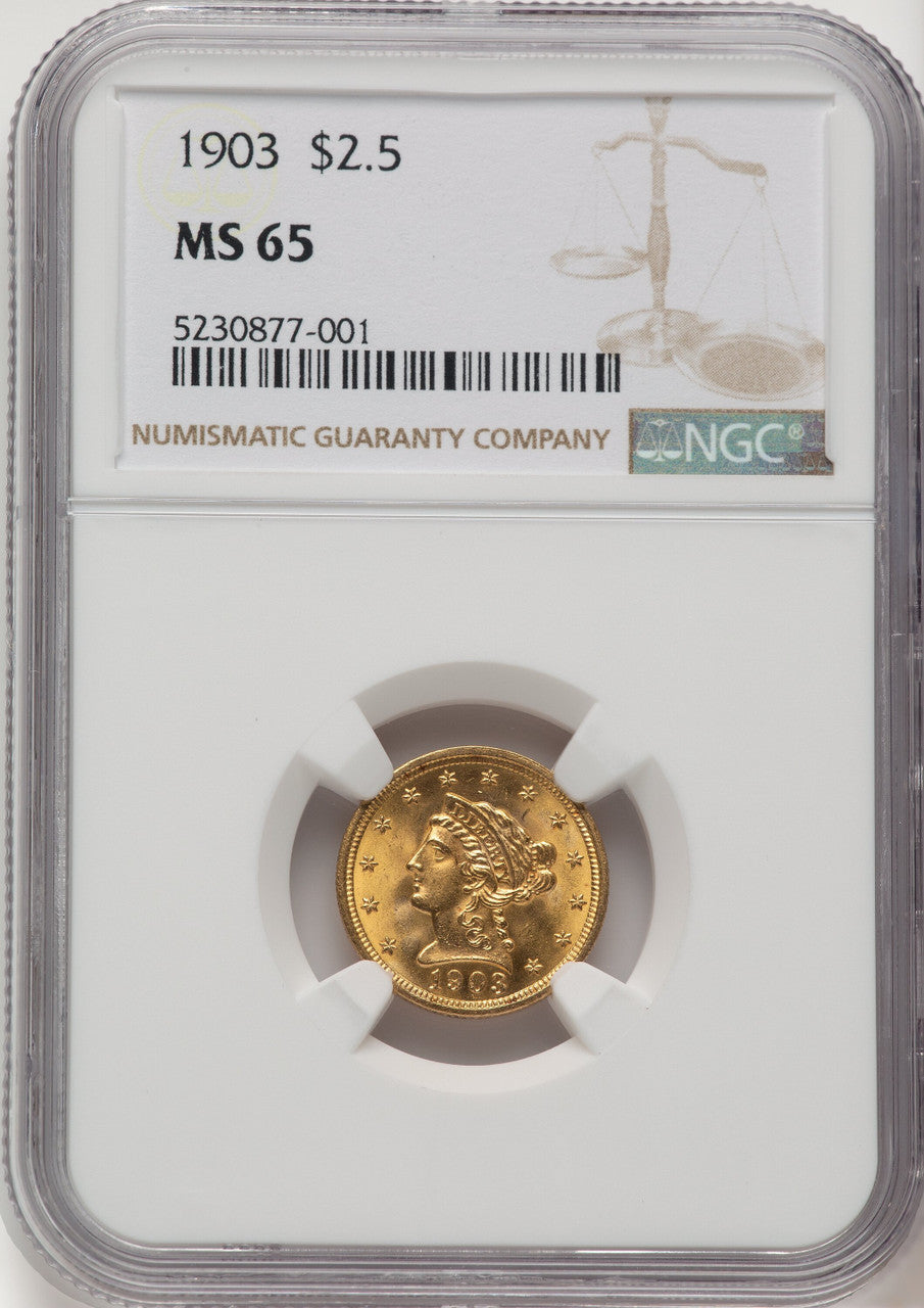 1903 $2.50 Liberty Quarter Eagle NGC MS65 (770302008)