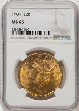 1904 $20 Liberty Liberty Double Eagle NGC MS65