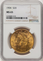1904 $20 Liberty Liberty Double Eagle NGC MS65