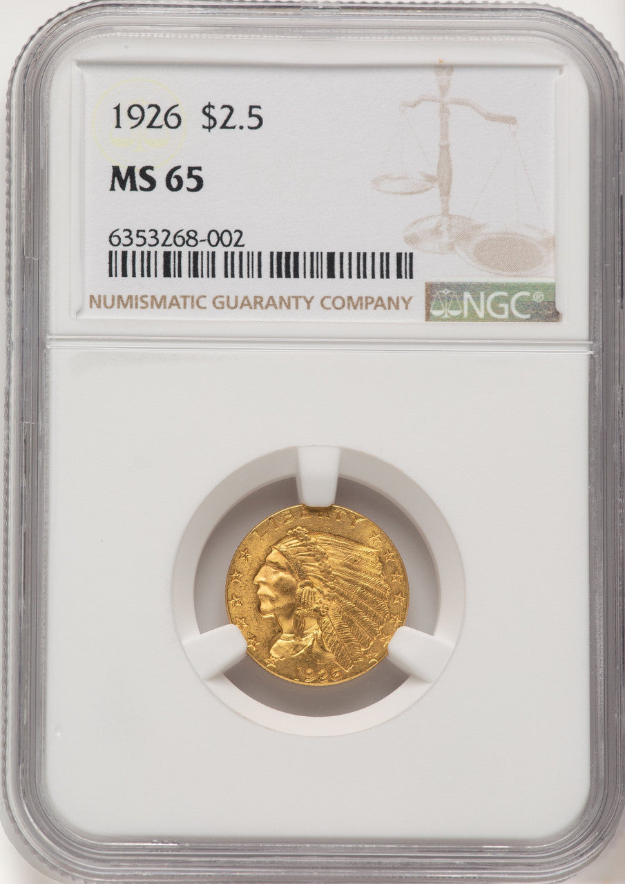 1926 $2.50 Indian Quarter Eagle NGC MS65 (775910004)