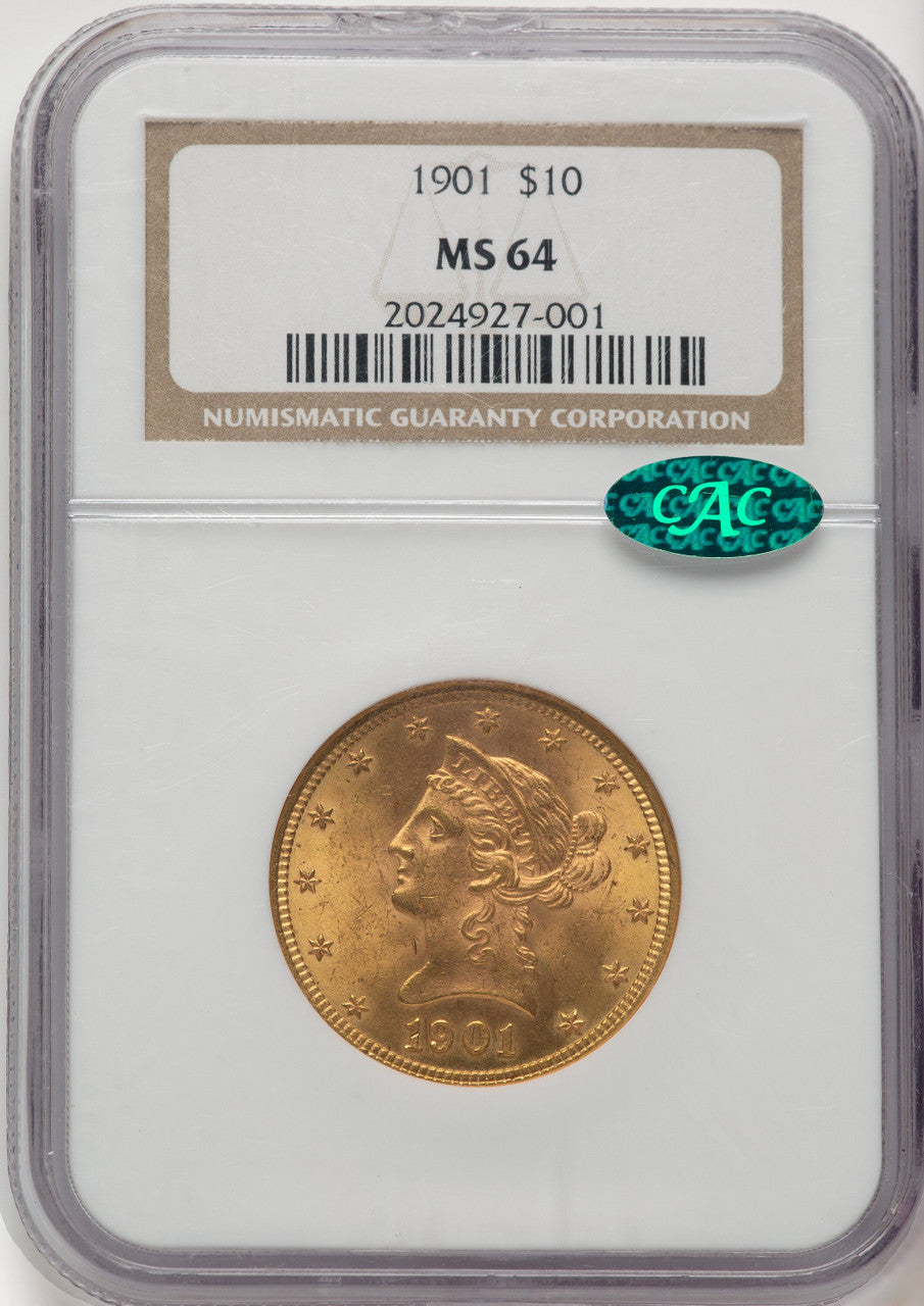 1901 $10 CAC Liberty Eagle NGC MS64 (520893027)
