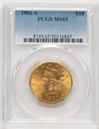 1901-S $10 Liberty Eagle PCGS MS65