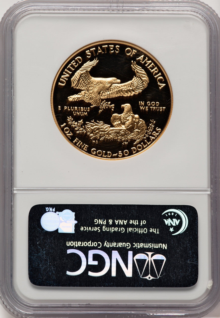 1992-W $50 One-Ounce Gold Eagle NGC PF70