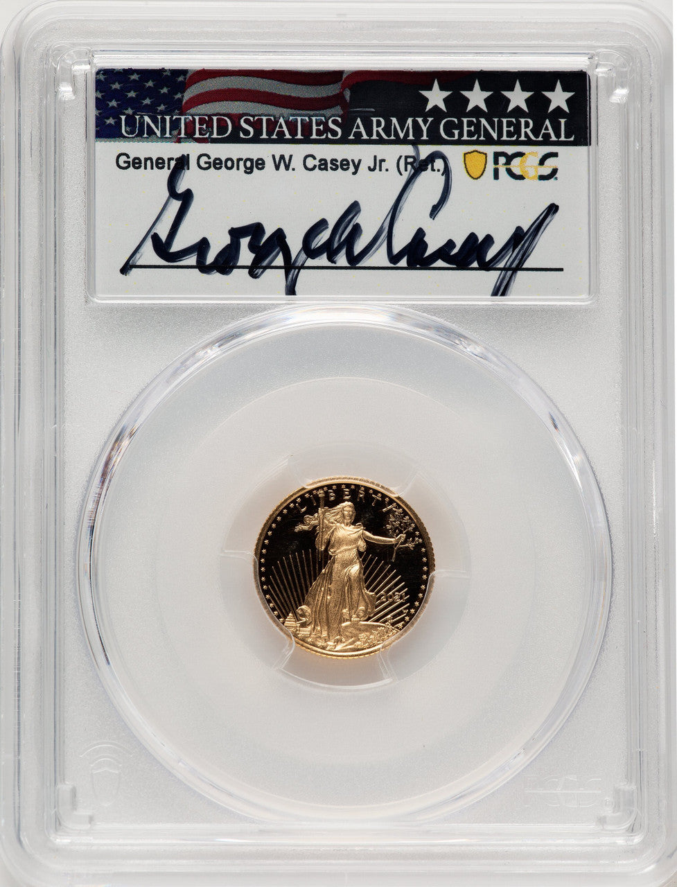 2021-W $5 Tenth Ounce Gold Eagle Type Two FS FS George Casey PCGS PR70