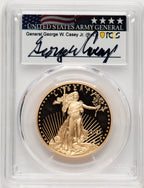 2021-W $50 One Ounce Gold Eagle T-1 First Strike FS George Casey PCGS PR70