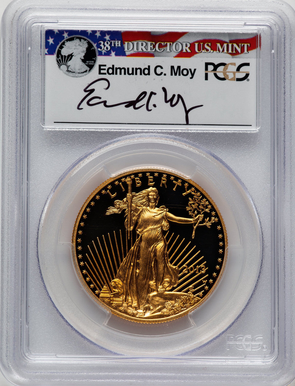 2013-W $50 One-Ounce Gold Eagle First Strike Moy Signature FS PCGS PR70 Ed Moy