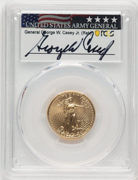 2021 $10 Quarter Ounce Gold Eagle T-1 First Strike FS George Casey PCGS MS70