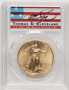 2021 One-Ounce Gold Eagle Type Two FDI Cleveland Blue Eagle FDI Thomas Cleveland PCGS MS70