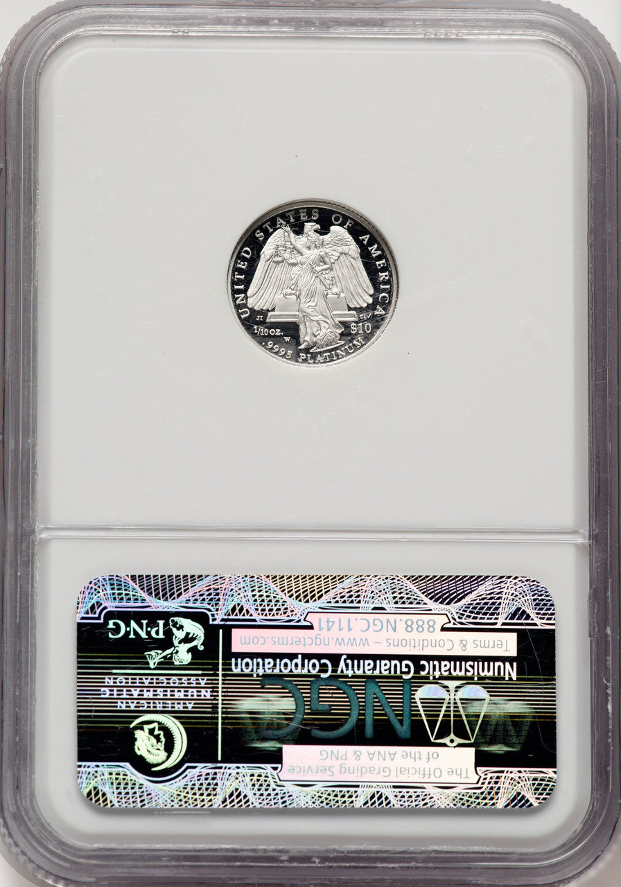 2008-W $10 Tenth-Ounce Platinum Eagle Brown Label NGC PF70