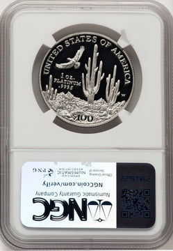 2001-W $100 One-Ounce Platinum Eagle Statue of Liberty Brown Label NGC PF70 (775785018)