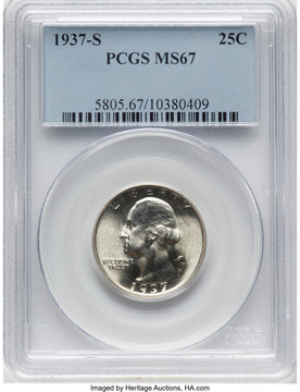 1937-S 25C Washington Quarter PCGS MS67 (777792003)
