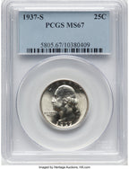 1937-S 25C Washington Quarter PCGS MS67 (777792003)