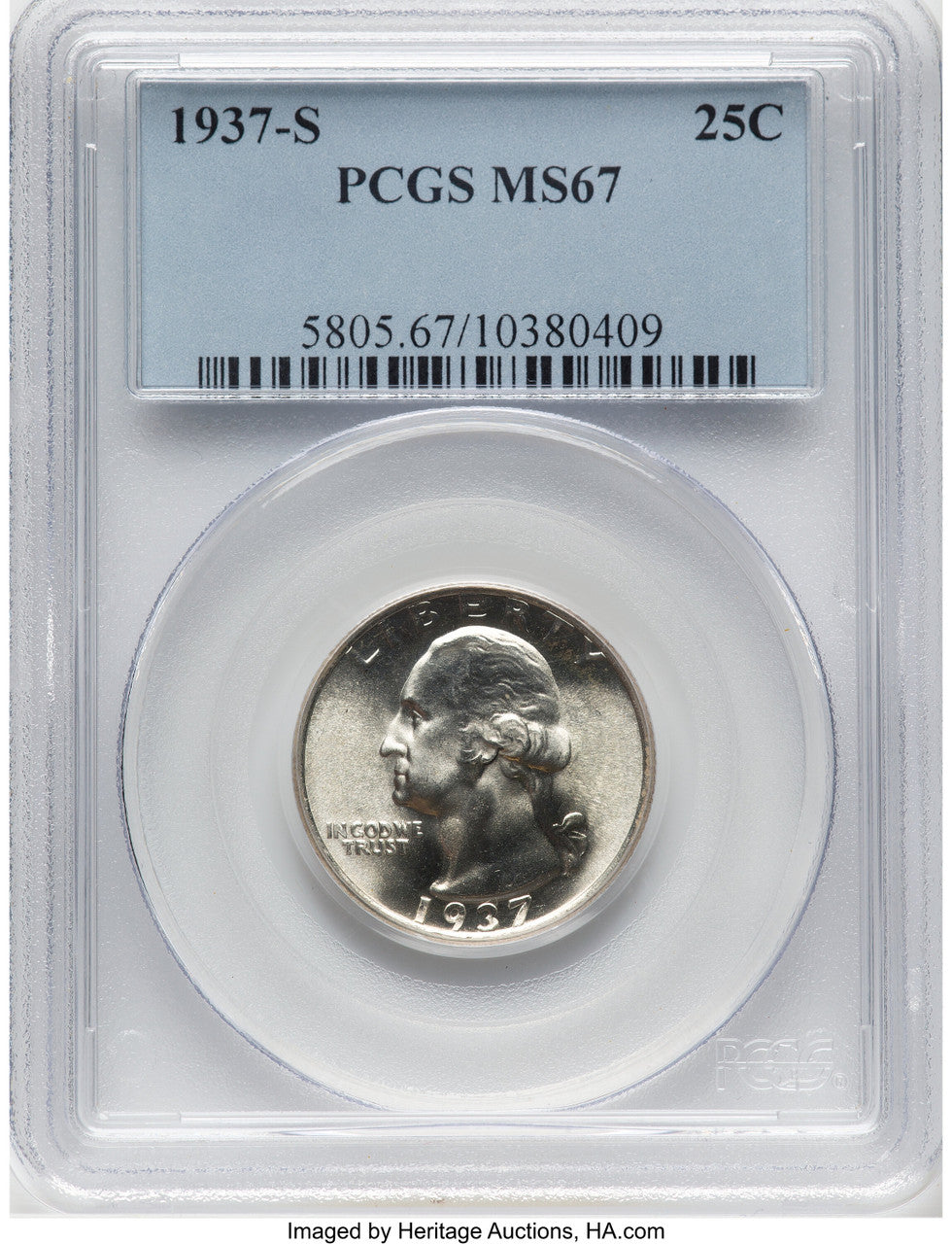 1937-S 25C Washington Quarter PCGS MS67 (777792003)