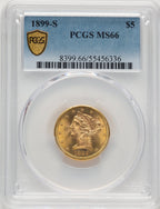 1899-S $5 Liberty Half Eagle PCGS MS66