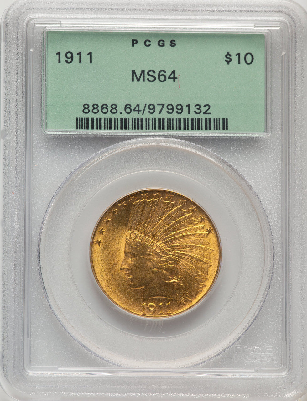 1911 $10 Indian Eagle PCGS MS64 (774785010)