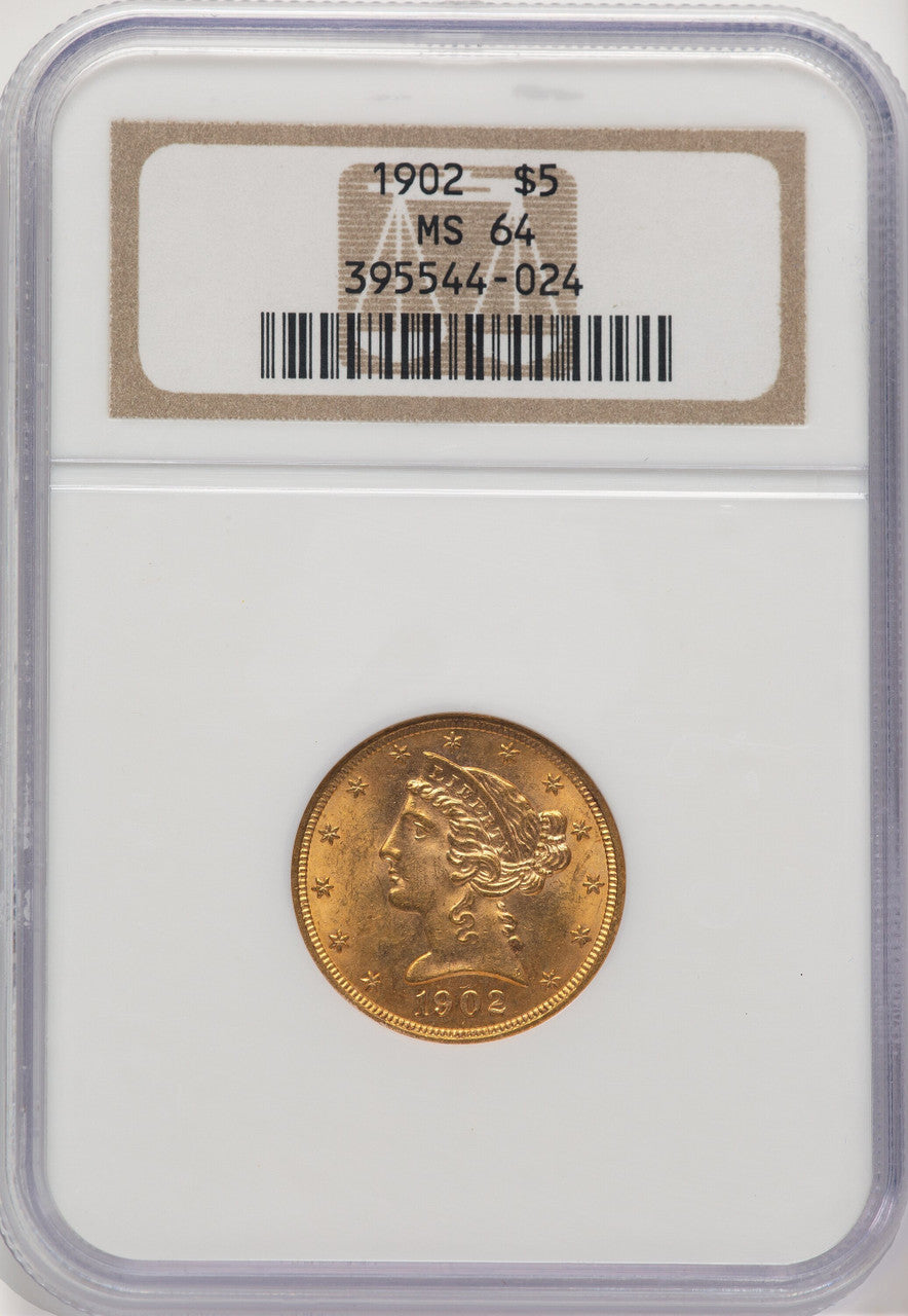 1902 $5 Liberty Half Eagle NGC MS64