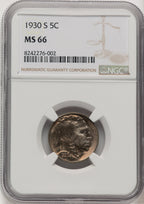 1930-S 5C Buffalo Nickel NGC MS66 (520369060)
