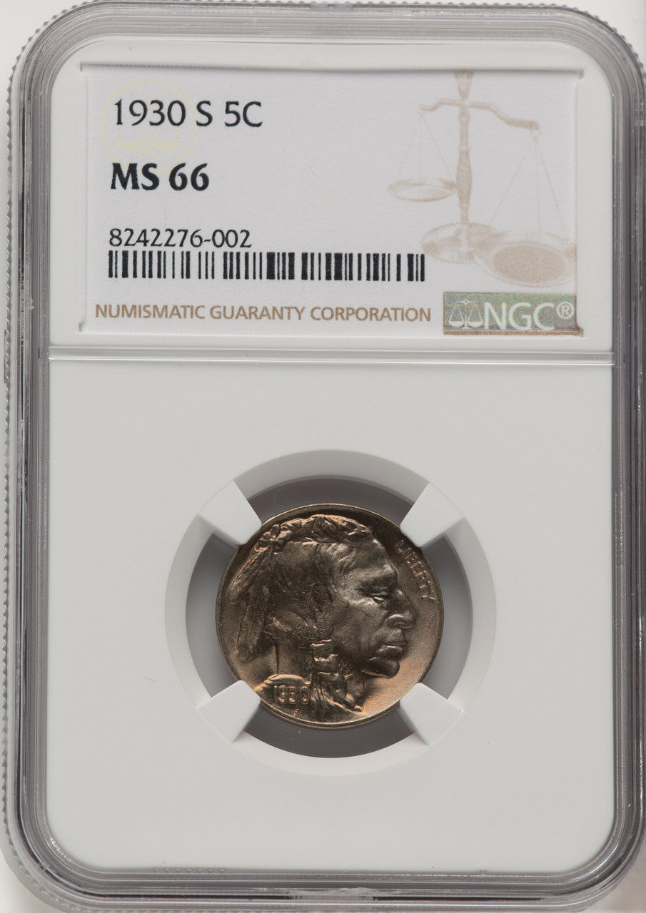 1930-S 5C Buffalo Nickel NGC MS66 (520369060)
