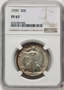 1939 50C Proof Walking Liberty Half Dollar NGC PR67