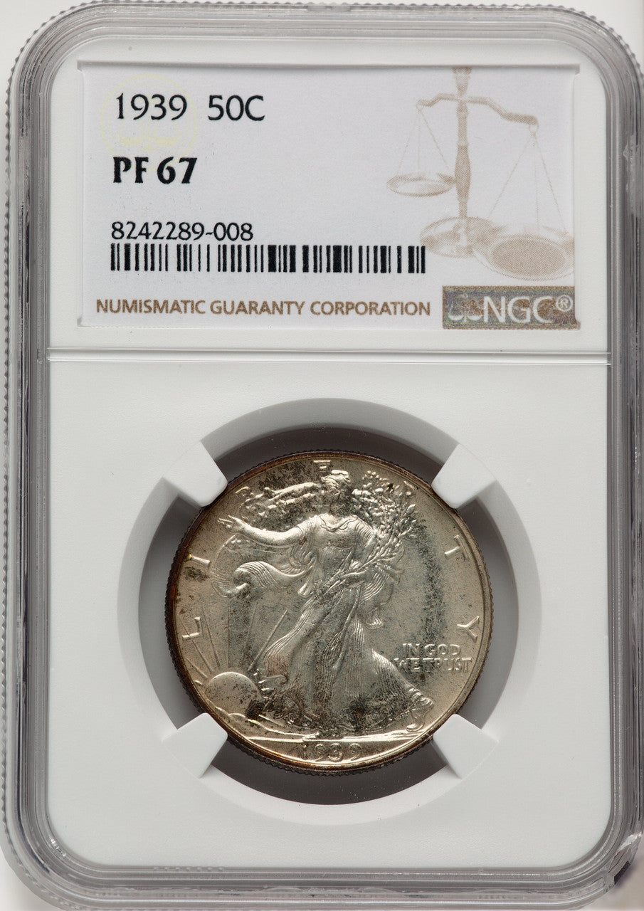 1939 50C Proof Walking Liberty Half Dollar NGC PR67