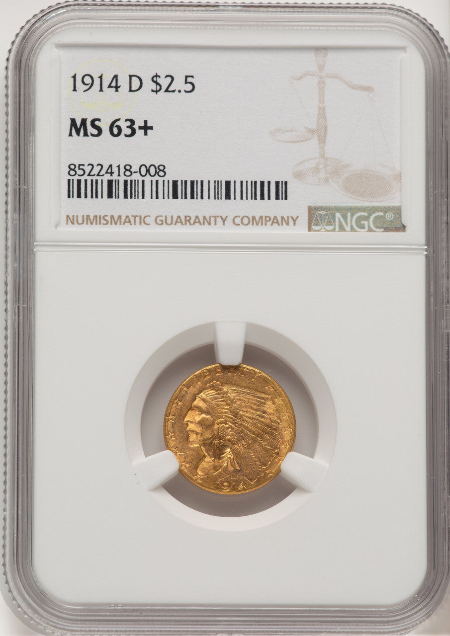 1914-D $2.50 Indian Quarter Eagle NGC MS63+