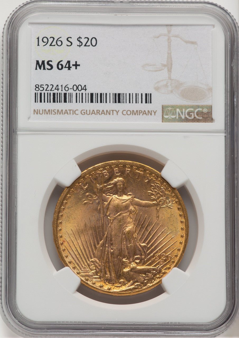 1926-S $20 Saint-Gaudens Double Eagle NGC MS64+