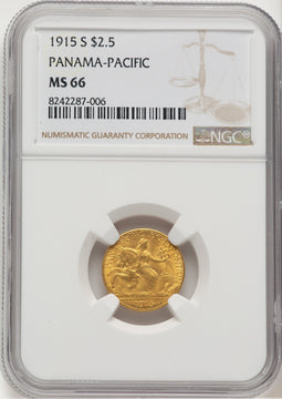 1915-S $2.50 Panama-Pacific Quarter Eagle Commemorative Gold NGC MS66 (773698051)