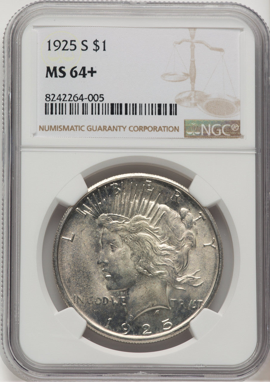 1925-S Peace Dollar NGC MS64+
