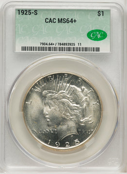 1925-S CACG Plus Peace Dollar CACG MS64+
