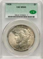 1928 Peace Dollar CACG MS65