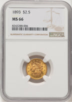 1893 $2.50 Liberty Quarter Eagle NGC MS66 (773698052)