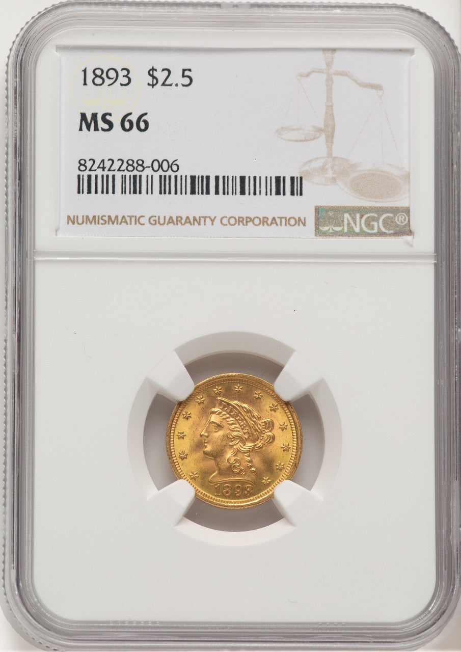 1893 $2.50 Liberty Quarter Eagle NGC MS66 (773698052)