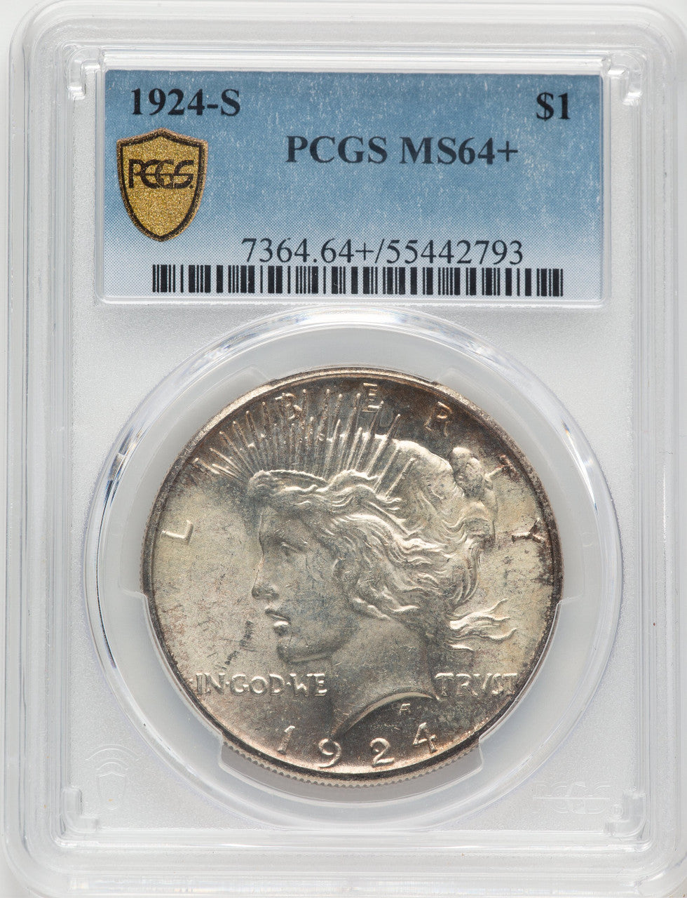 1924-S Peace Dollar PCGS MS64+