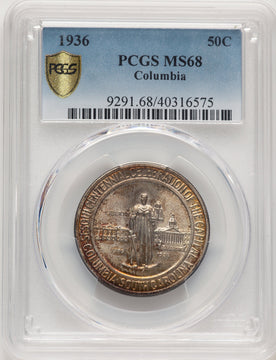 1936 50C Columbia Commemorative Silver PCGS MS68 (776011012)