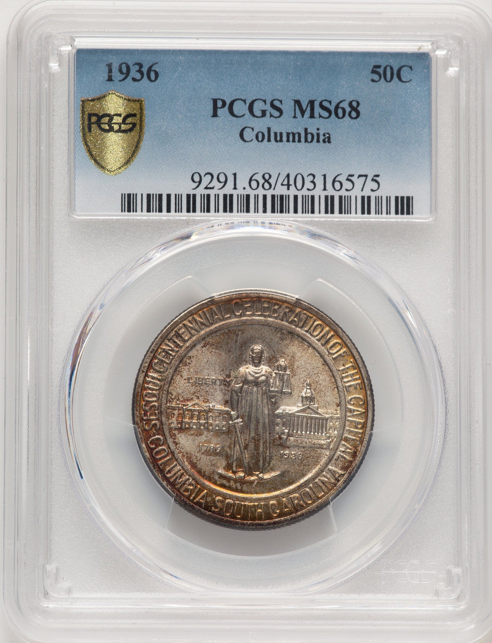 1936 50C Columbia Commemorative Silver PCGS MS68 (776011012)