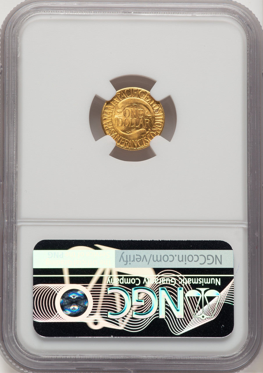 1915-S G$1 PAN-PAC Gold Dollar Brown Label Commemorative Gold NGC MS67