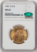 1901-S $10 Liberty Eagle NGC MS65 CAC