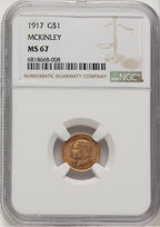 1917 G$1 McKinley Commemorative Gold NGC MS67 (776011024)