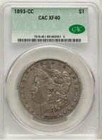 1893-CC Morgan Dollar CACG XF40