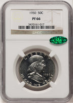 1950 50C CAC Proof Franklin Half Dollar NGC PR66