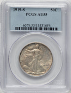 1919-S 50C Walking Liberty Half Dollar PCGS AU55