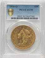 1850-O $20 Liberty Double Eagle PCGS AU50 (776660016)