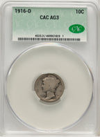 1916-D 10C Mercury Dime CACG AG03 (776657003)