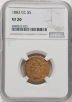 1882-CC $5 Liberty Half Eagle NGC VF20